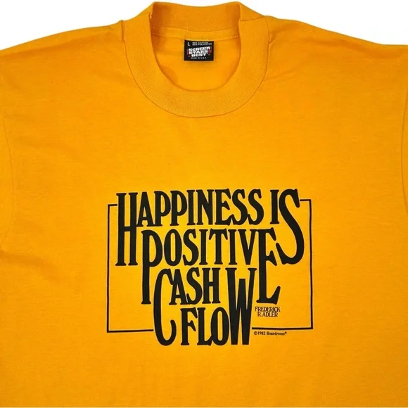 1982 RARE Single Stitch Vintage Yellow Orange Capitalism Collector’s T-Shirt Tee